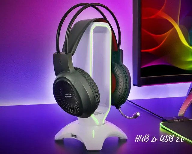 Support Casque Mars Gaming MHHX W (Blanc)