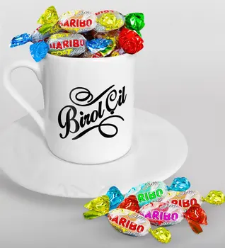 

Personalized Is Turkish coffee Cup and Haribo Candy Gift Seti-5