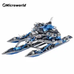 Microworld 3d metal puzzle jogos líder militar navio de guerra encouraçado no.1 modelo kits diy jigsaw educação brinquedos presentes para crianças