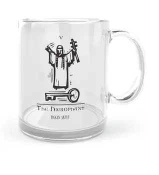 

Personalized Tarot The Hierophant (Saint) Glass Mug Cup