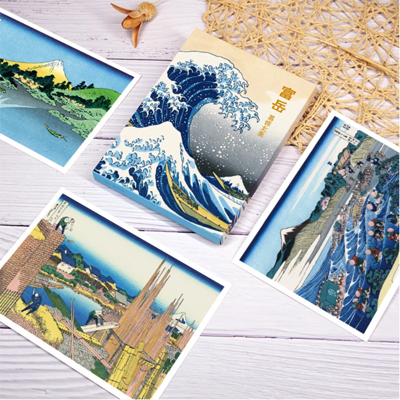 32Pcs/set Views of Mt. Fuji By Katsushika Hokusai Big Size (32K) Postcards Ukiyoe Postcards Wall Decor Gift Card
