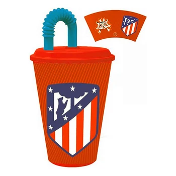 

Glass with Lid Atlético Madrid Plastic