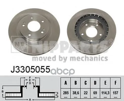 Диск Тормозной Передний Вентилируемый Nipparts арт. J3305055