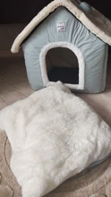 HOOPET-casa de perro para interior, cálida perrera, nido de cueva de Gato, nido de conejo, esterilla extraíble lavable, cama de dormir acogedora para gatos
