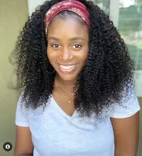 Younsolo-pelucas de cabello humano brasileño Remy para mujeres negras, diadema con ondas, sin pegamento, peluca y bufanda, 8-28 pulgadas