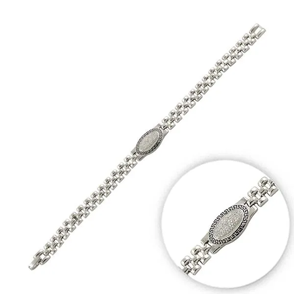 Серебряный 925 пробы браслет с цирконием