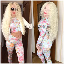 BOL Pelo Rizado de la onda de agua mechones extensiones de cabello sintético Rubio degradado 28 pulgadas sintético largo rizado armadura mechones para las mujeres