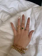 Conjunto de anillo con gemas estilo Retro bohemio para mujer, sortija, flor de cristal, elefante, Loto hueco, 32 estilos, regalo de aniversario de boda