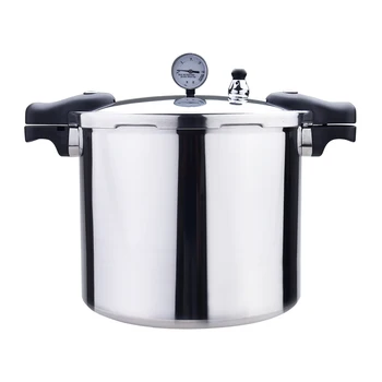 

1PC 32CM 22L (23-Quart) Pressure Cooker Silver Polished Aluminum Stovetop Pressure Canner with Pressure Dial Gauge