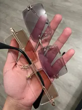 Sunglasses Eyewear Rimless Rectangle Mountaineering Fashion Women UV400 for Shades Traveling-Style