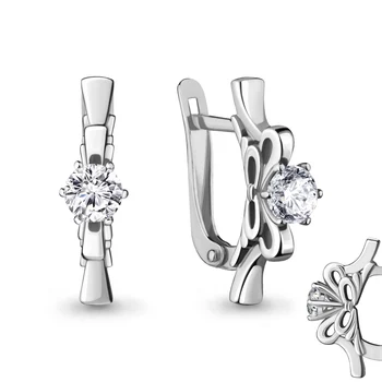 

AQUAMARINE earrings with cubic zirconia, silver 925