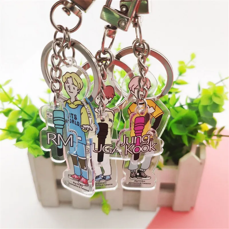 

KPOP WORLD Bangtan Boys Acrylic Keychain Key Pendant Game Gift Keyring JIMIN JUNG KOOK J-HOPE RM SUGA JIN V Key Ring