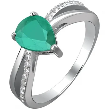 

Esthete ring with emerald and cubic zirconia