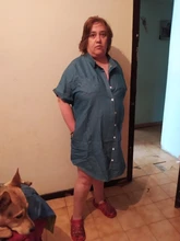 Vestido vaquero de talla grande para mujer, vestidos holgados de manga corta con bolsillos, hilera de botones y dobladillo Irregular hasta la rodilla para primavera y verano