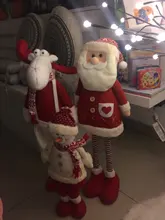 Muñecos navideños grandes, figuras de Navidad tipo Santa Claus retráctil, muñeco de nieve y alce, juguetes de regalo para niño, ornamento rojo para árbol navideño