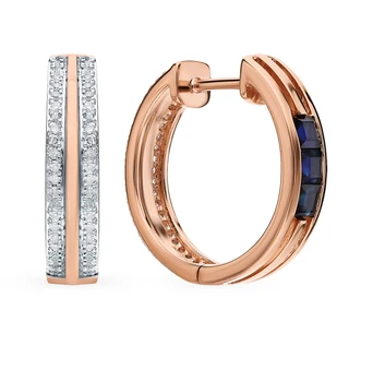 

Gold earrings with sapphires and diamonds sunlight sample 585