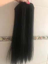 AOSI-extensiones de cabello largas y rectas para mujer, 5 tamaños, 5 Clips, resistentes al calor, color negro y marrón