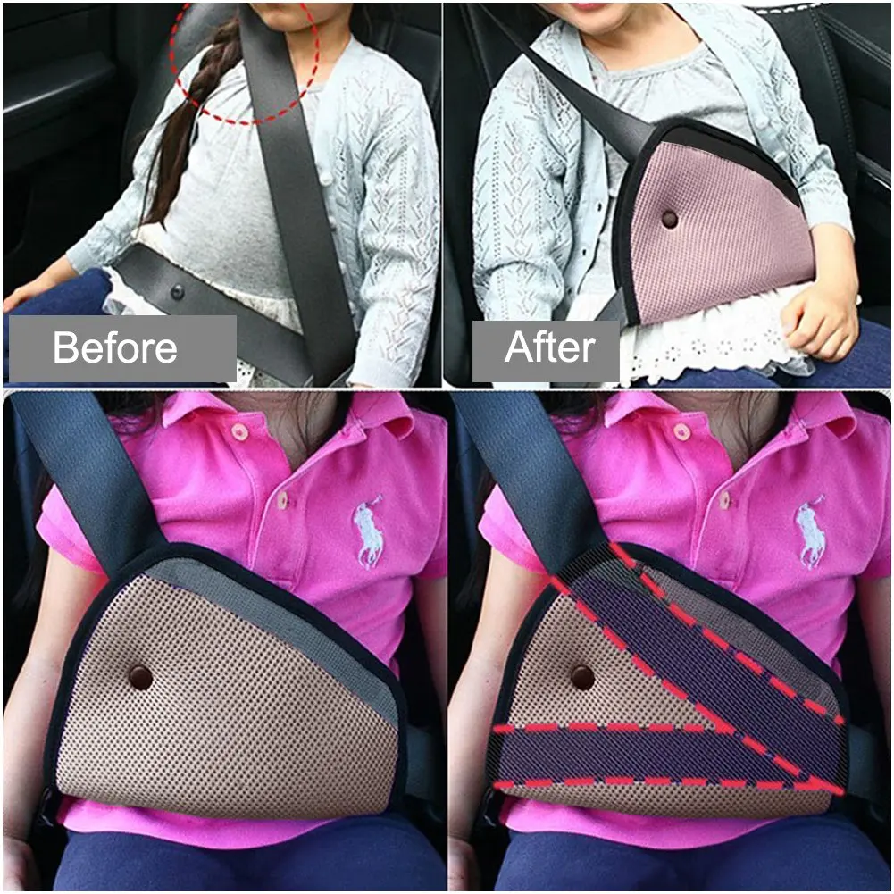 Kids Car Safe Fit Seat Belt Adjuster Baby Safety Triangle Sturdy Device Protection Positioner Carriages Intimate Accessories seat belt adjuster seat belt positioner