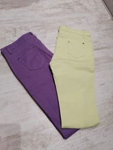 Pantalones de lápiz elásticos de Otoño de color caramelo de cintura media con cremallera ajuste delgado de Jean femenino 2018 de moda Pantalones largos