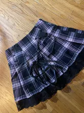 Faldas plisadas Y2K para mujer, faldas plisadas a rayas negras y rosas, Tank Cute Sweet Girls, falda para la escuela a cuadros con cordones, Mini guantes góticos, falda de encaje