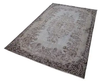 

165x267 Cm Grey Handmade Overdyed Rug-5x9 Ft