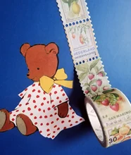 Cinta adhesiva decorativa de plantas y setas, sello Retro serie philatoria, etiqueta adhesiva para álbum de recortes, bricolaje