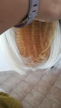 ALAN EATON-Peluca de cabello sintético liso para mujer, cabellera artificial corto y rubio con flequillo, color marrón degradado, estilo Cosplay, resistente al calor