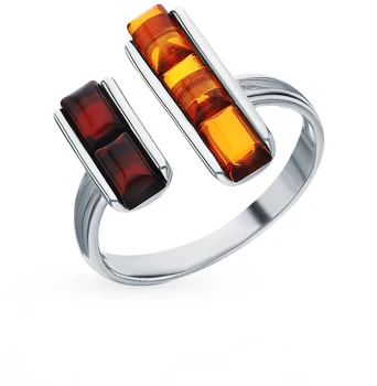 

Silver ring with amber sunlight