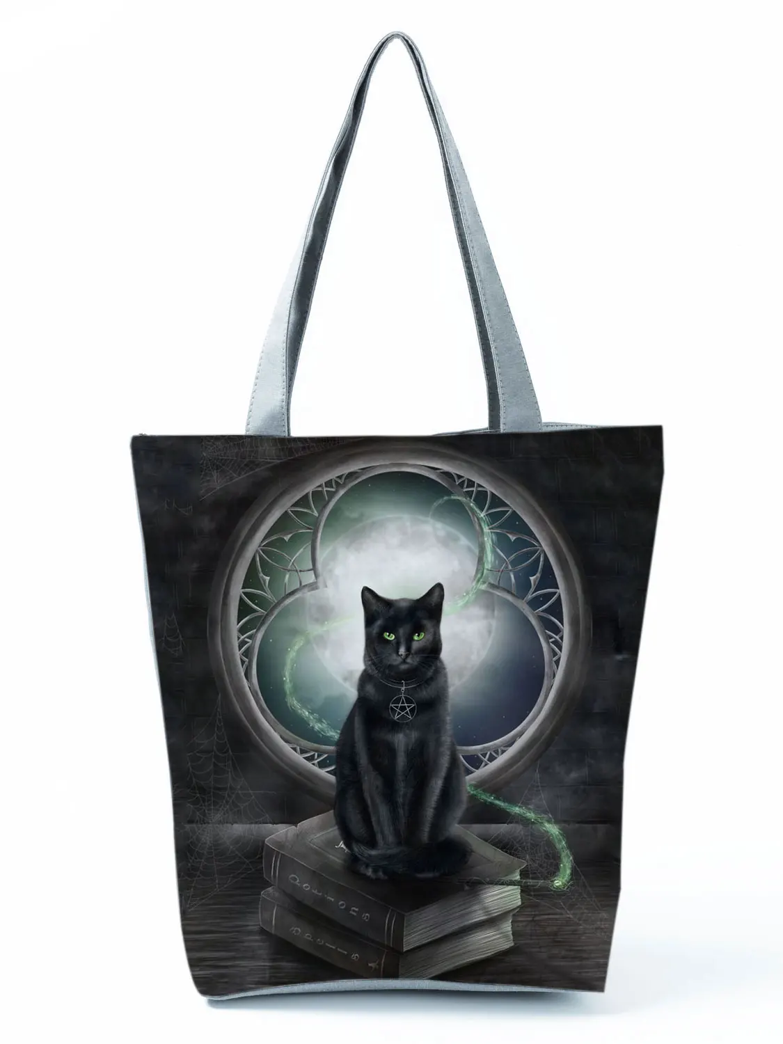 2022 Cool Fashion Handbag Female Cats Print 3D Tote Travel Women Shoulder Bag Foldable High Capacity Shopping Bag Custom Pattern 