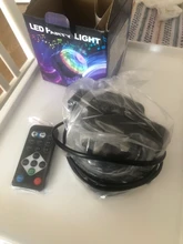 Bola de discoteca giratoria para fiesta, luz de fiesta giratoria activada por sonido, iluminación RGB 3LED de 3W para Navidad, boda, eventos, ángulo de haz, color negro con funda transparente