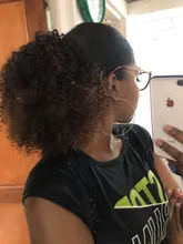 Joy & luck-coleta de pelo rizado Afro para mujer, moño corto con cordón, moño sintético