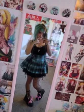 HEYounGIRL atar Harajuku gótico cuadros Mini falda de mujer Y2K estética de moda Punk de cuadros plisada de talle alto, Falda corta