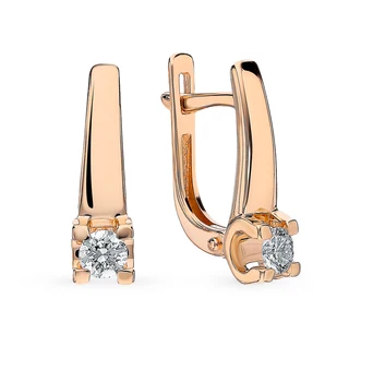 

Gold earrings with diamonds sunlight sample 585