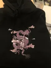 Estampado de dragón suéter con capucha para mujer, tops Kawaii de Hip hop Harajuku de gran tamaño, ropa para mujer