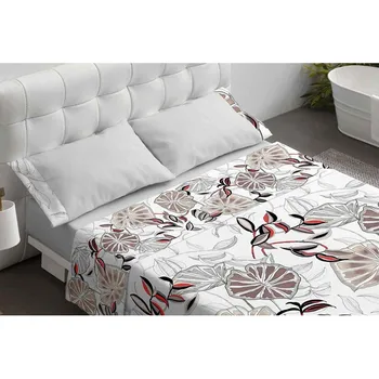 

White Burrito-sheet Set 110 FASHION Leaves Beige 135x190/200 + 28 cm