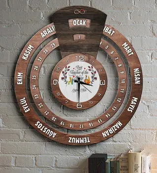 

Personalized The Year 'S Best Öğretmeni Infinite Mayan Calendar Wall Clock-1