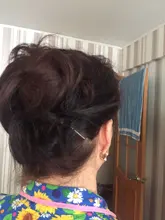 Extensiones de cabello humano brasileño para mujer, rizos, moño, Donut, peluca, no Remy