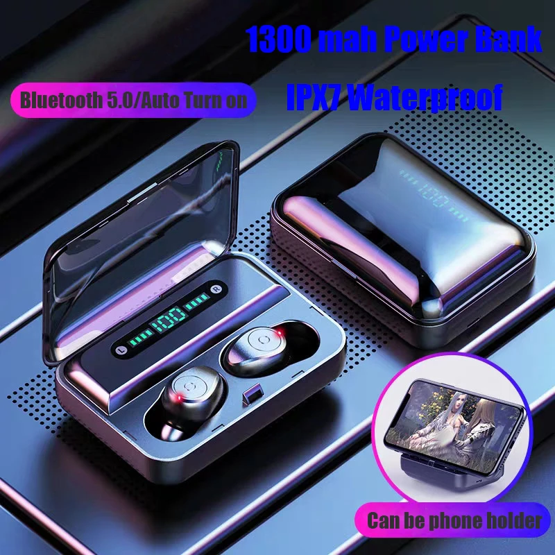 

New F9-5 TWS Wireless Headsets Sports Waterproof Bluetooth 5.0 Earphone Stereo In-ear Earbuds with LED Display