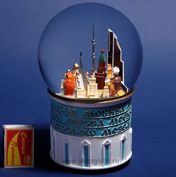 

Glass ball with snow Moscow, musical Snow Ball, snow globe