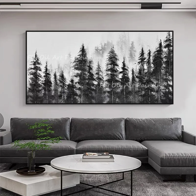 

Forest Tree Classic Beautiful Scenery Simple 100% Handmade Oil Painting Canvas Handmade oil Painting For Home Office Gift