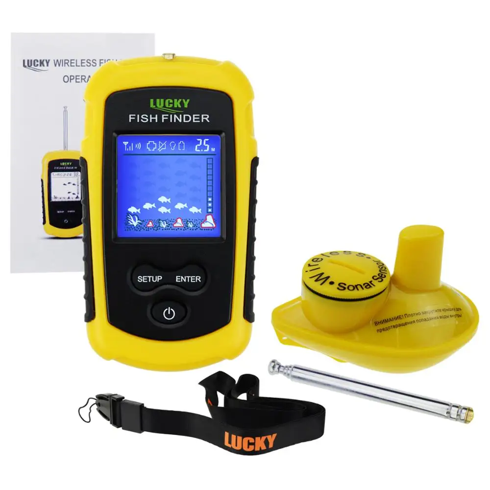 Lucky FFCW1108 1 Беспроводной эхолот для рыбалки с цветным дисплеем lucky fish finder sonar for fishing