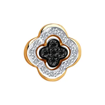 

Sokolov pendant in Gold with colorless and black diamonds, fashion jewelry, gold, 585, women's male, pendants for neck women
