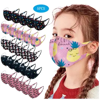 

6pc Children's Children Face Mask Kid Cotton Mouth Mask Children Masks Cartoon Respirator Mask With 1pcs Activated Carbon Filter