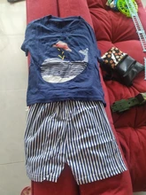 Conjuntos de ropa cómoda para bebés, chándal infantil de manga corta con pantalón corto de estilo veraniego, traje deportivo de algodón con estampado para niños