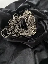 Vintage apliques con cuentas traje de terciopelo de mujer 2020 de moda Sexy sin espalda cuello en V Crossover trajes para mujer Casual cuerpo Femme