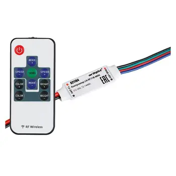 

025114 controller ln-rf11b-mini-rgb (12-24V, 3x2a, remote control 11 kn) 1 pc Arlight
