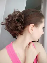 1 pieza de cabello sintético resistente al calor, moño rizado elástico, mezcla de pelo gris, Rubio, Natural, extensión de cabello #277409