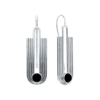 

Silver earrings with Onyx sunlight sample 925