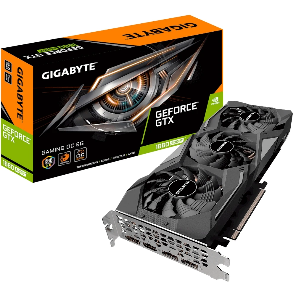 Видеокарта Gigabyte Gaming nVidia GeForce GTX 1660 Super 1860MHz 6144MB 14000MHz 192 bit RTL [GV-N166SGAMING OC-6GD]