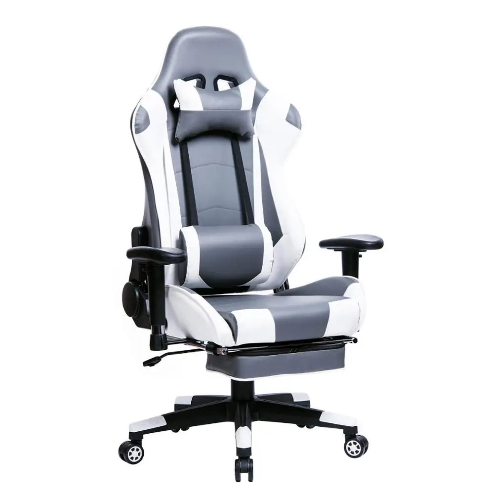 

Racing Gaming Chair Swivel Computer Desk Office Chair Faux Leather Seat with 155Â°Tilt Reclining Function Lumbar Support & Relax